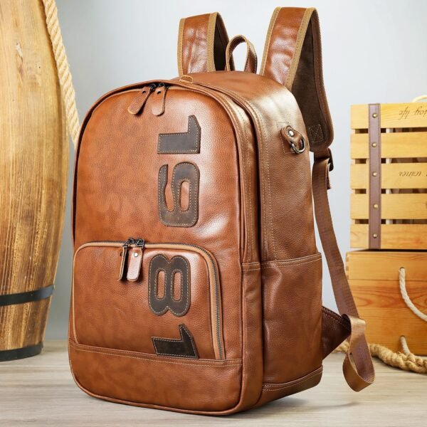 Leather  Cowhide Leisure Travel Backpack